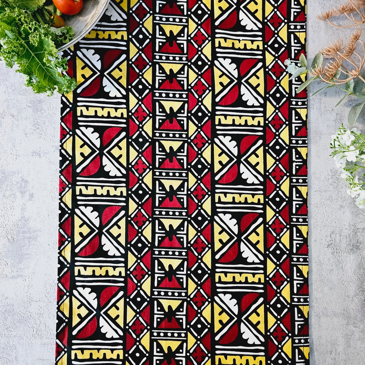 Set of 2 Table Runners 160x35cm | 180x35 | 200x35cm | 100% Cotton African Print Fabric