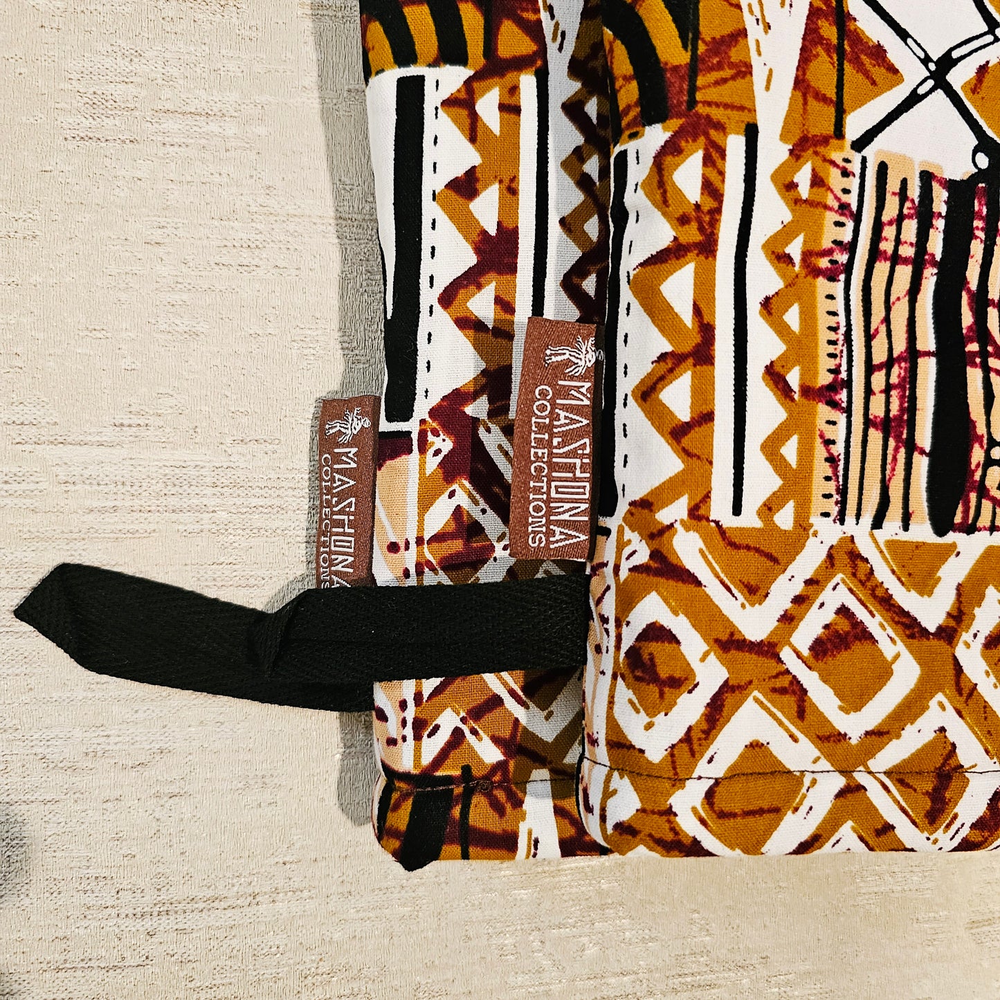 Set of 2 Oven Gloves | Handmade "Mudcloth" Bogolan Print Inspired African Print