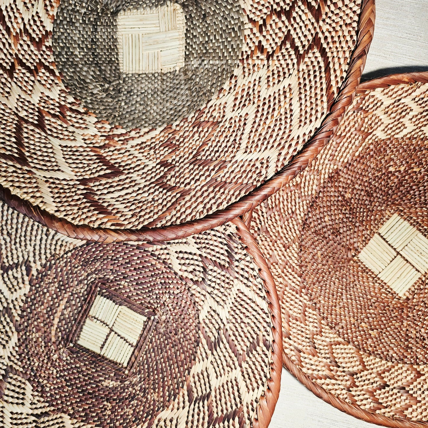 Set of 3 Handmade African Wall Baskets | Zimbabwe Baskets | Boho Wall Decor | 3B