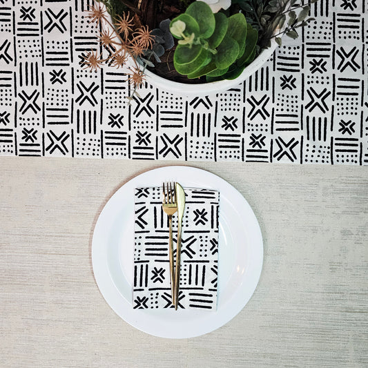 Table Runner and Set of 8 Napkins | 100% Cotton African Print Fabric
