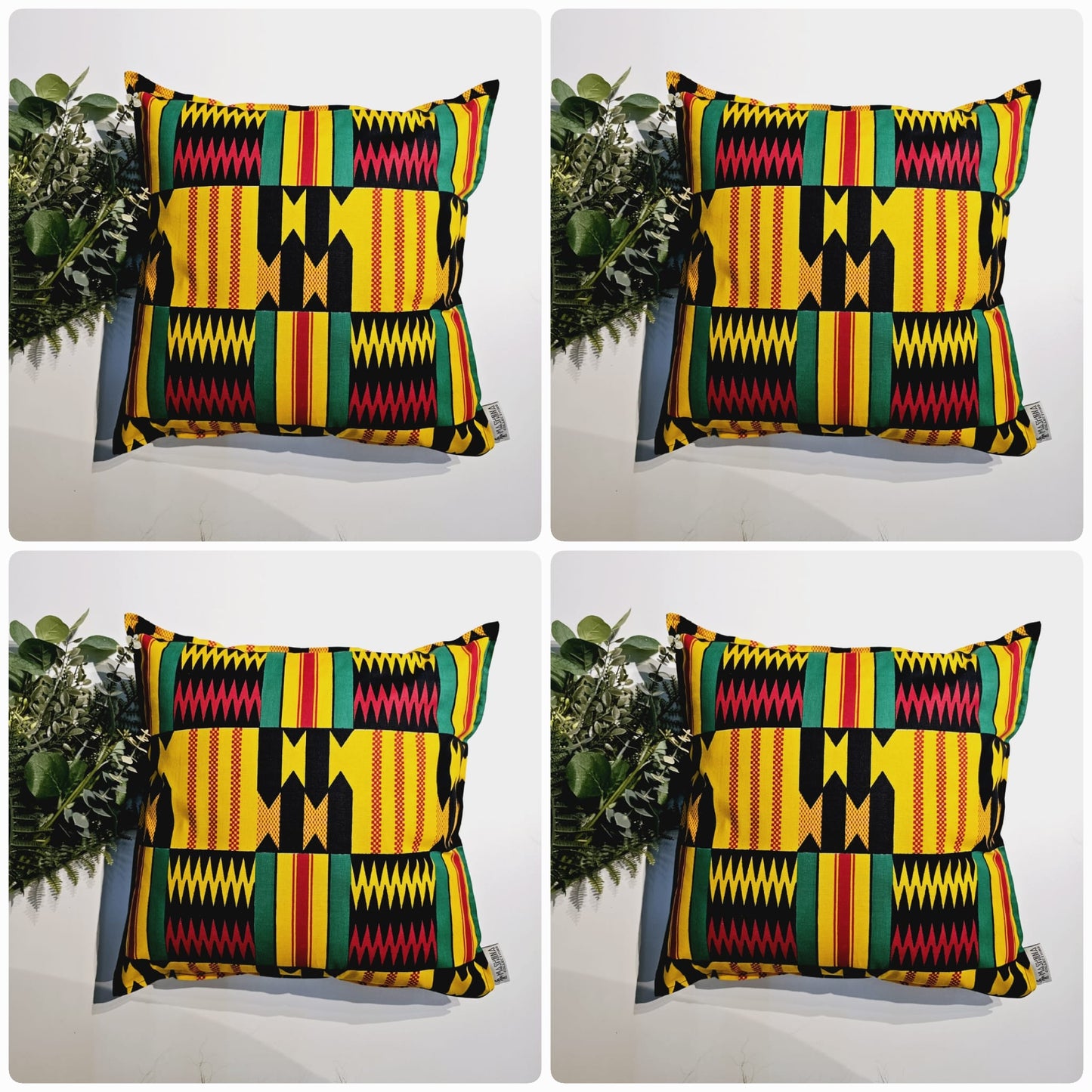 Set of 2 / 4 African Print | 40x40cm | Mudcloth Boho Cushion Cover 100% Cotton Wax Ankara Fabric