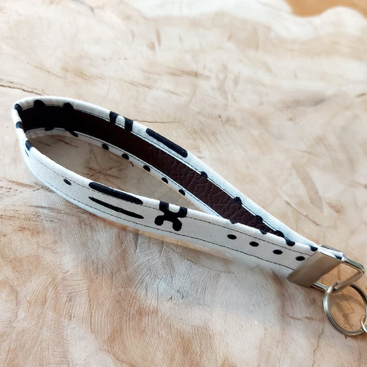 African Print and Leather Key Fob | Wristlet | Key Holder