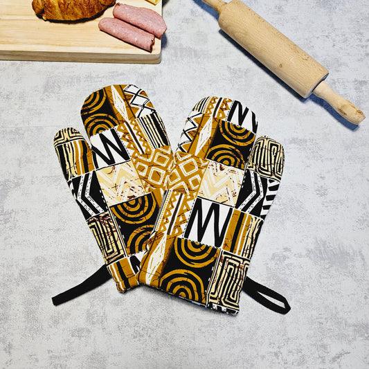 Set of 2 Oven Gloves | 100% African Print Fabric