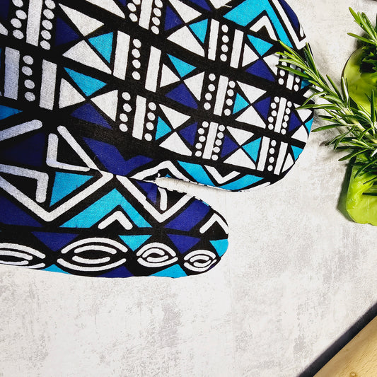 Set of 2 Oven Gloves | African Print 100% Cotton Fabric