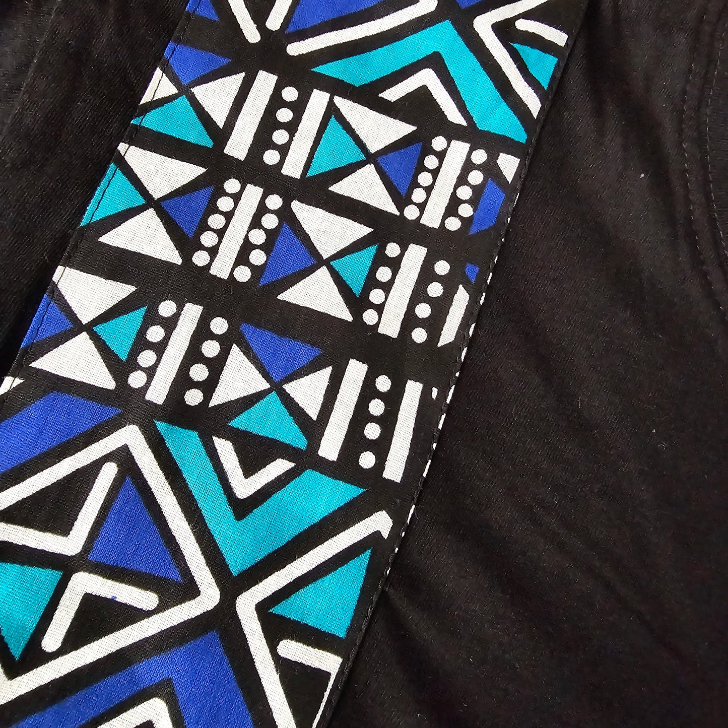 Africa Print Detailed T-Shirt | Bogolan Print Detail and Pocket