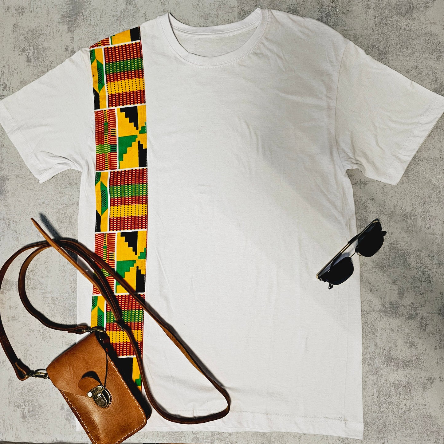 Africa Print Detailed T-Shirt | Ankara Detail and Pocket