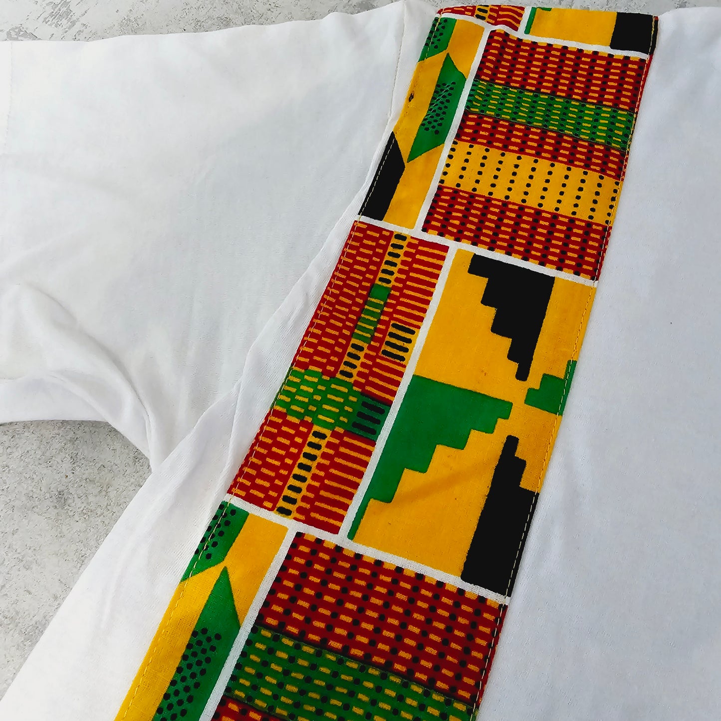 Africa Print Detailed T-Shirt | Ankara Detail and Pocket