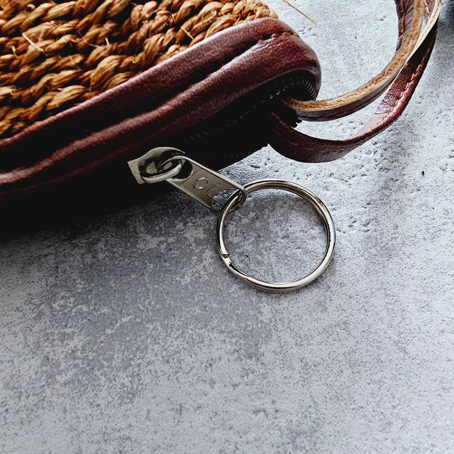 Handwoven Sisal Clutch Purse, Lined and Wrist Handle And Zipper