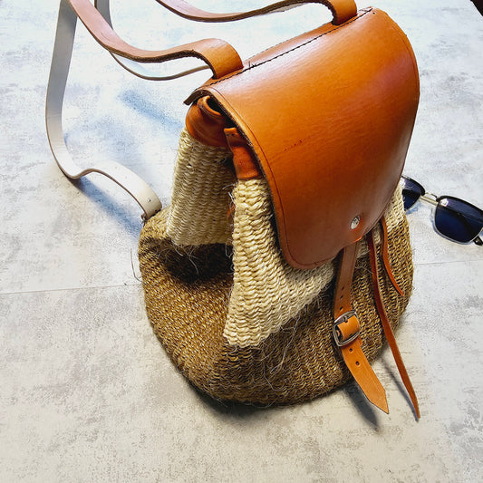 Handwoven Sisal Backpack, African Backpack, Kiondo Bag