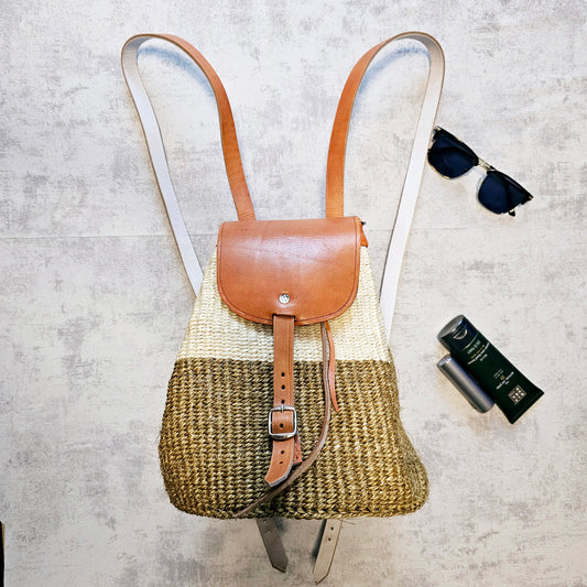 Handwoven Sisal Backpack, African Backpack, Kiondo Bag