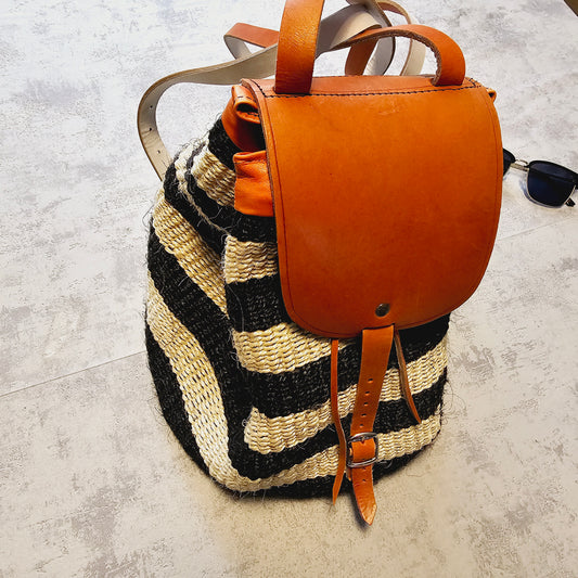 Handwoven Sisal Backpack, African Backpack, Kiondo Bag