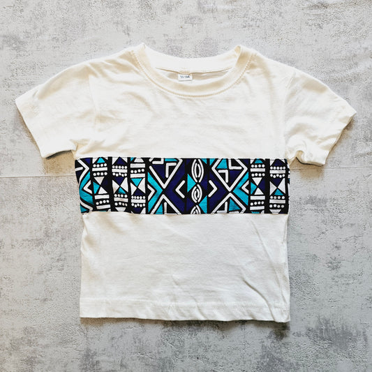 Kids T-shirt with African Ankara Print Detail | 100% cotton