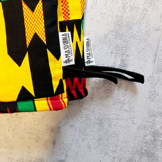 Set of 2 Oven Gloves | Handmade "Mudcloth" Bogolan Print Inspired African Print