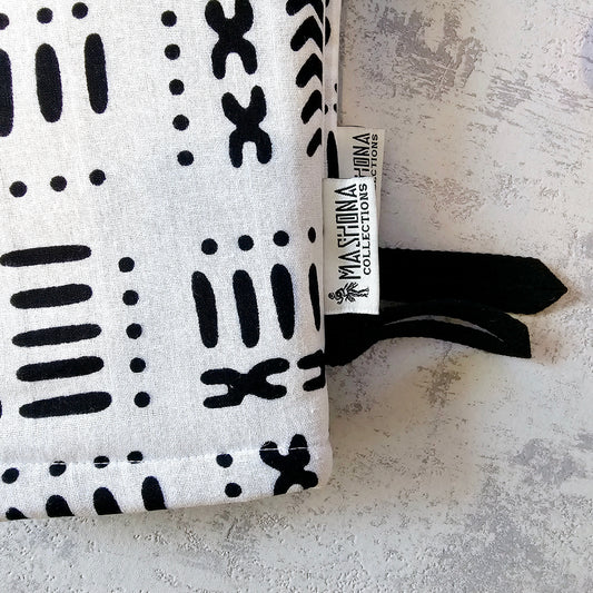 Set of 2 Oven Gloves Handmade "Mudcloth" Bogolan Print Inspired African Print