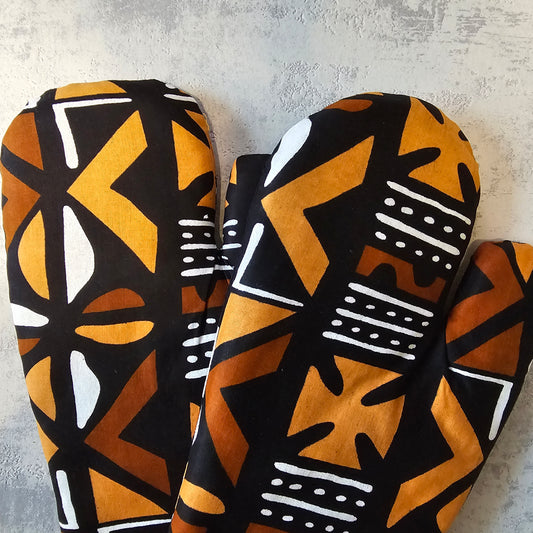 Set of 2 Oven Gloves | African Print 100% Cotton Fabric