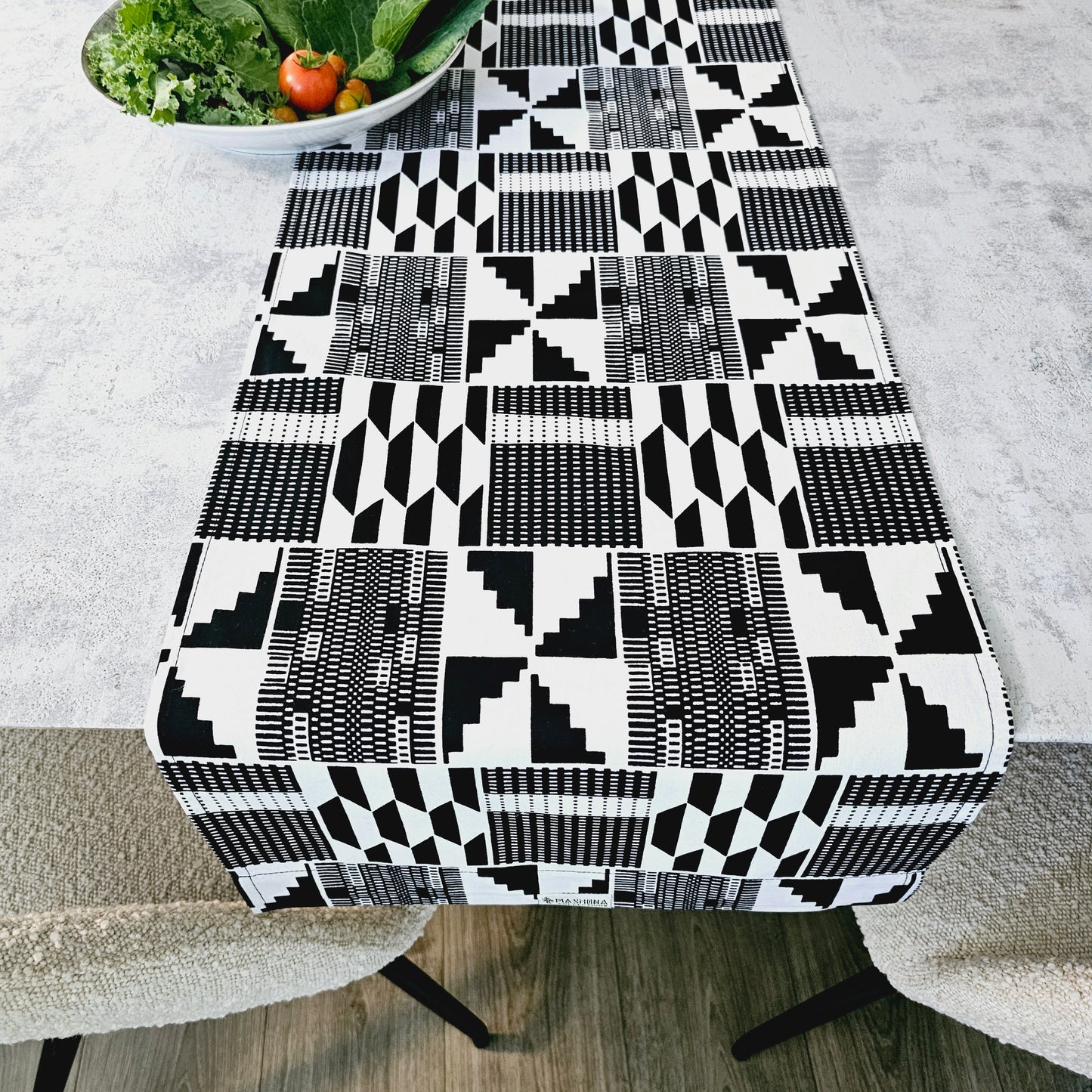 Handmade Table Runner 160x35cm | 180x35cm | 200x35cm | African Print "Mudcloth" Bogolan Inspired Print  Made from 100% African Print Fabric