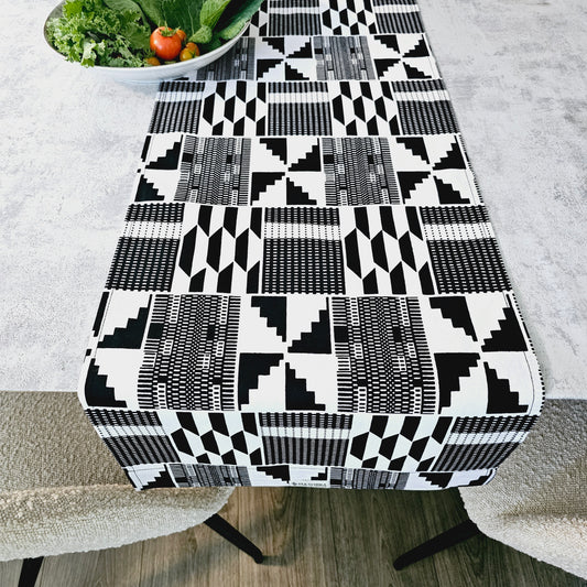 Handmade Table Runner 160x35cm | 180x35cm | 200x35cm | African Print "Mudcloth" Bogolan Inspired Print  Made from 100% African Print Fabric