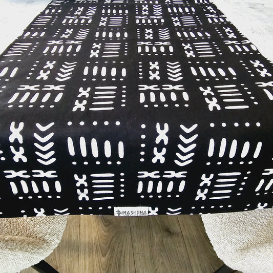 Handmade Table Runner 160x35cm | 180x35 | 200x35cm | African Print "Mudcloth" Bogolan Inspired Print  Made from 100% African Print Fabric