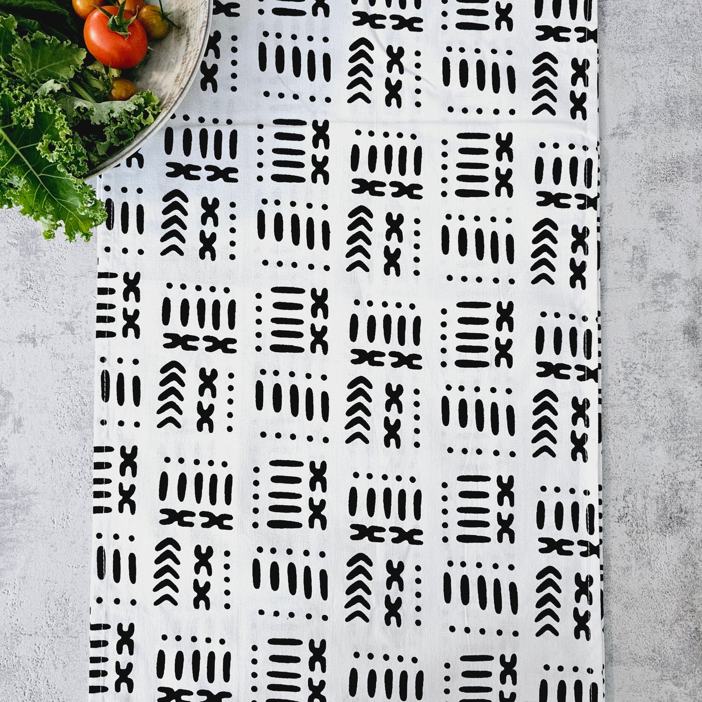 Handmade Table Runner 160x35cm | 180x35cm |200x35cm | African Print "Mudcloth" Bogolan Inspired Fabric 100% Cotton