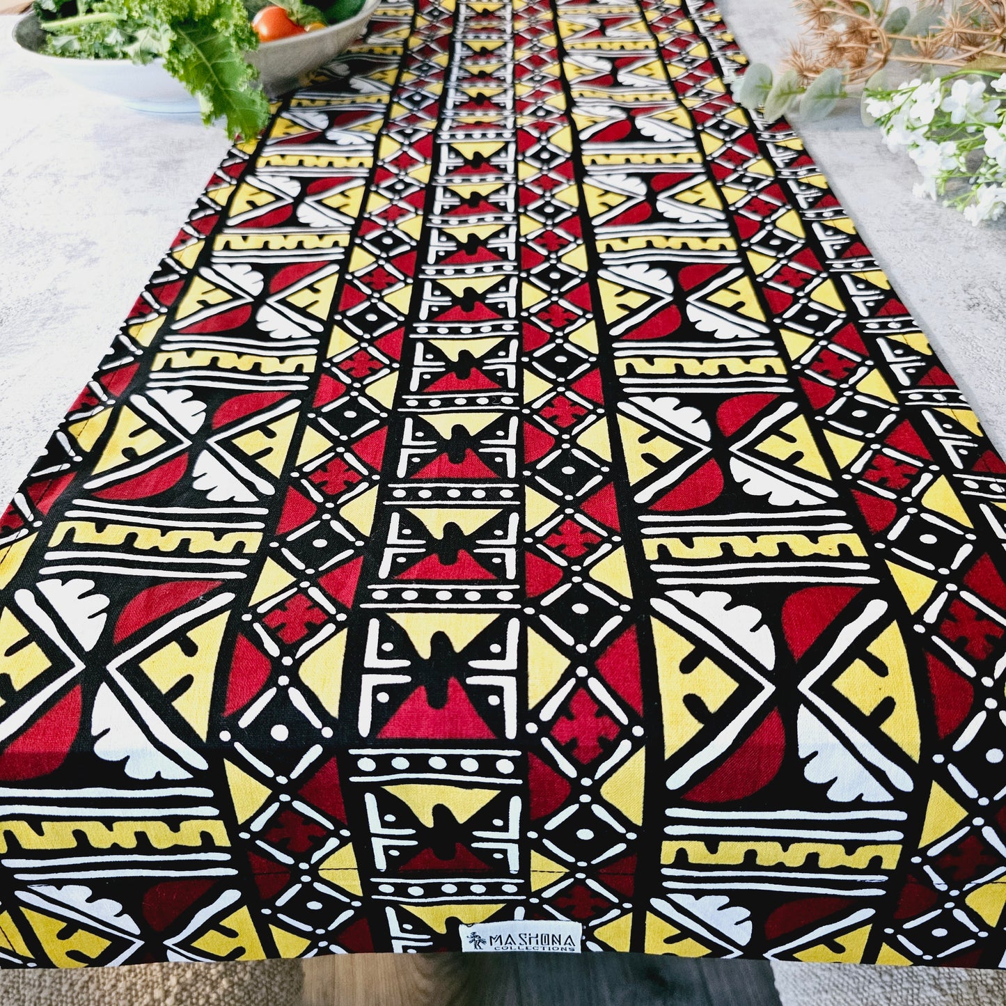Set of 2 Table Runners 160x35cm | 180x35 | 200x35cm | 100% Cotton African Print Fabric
