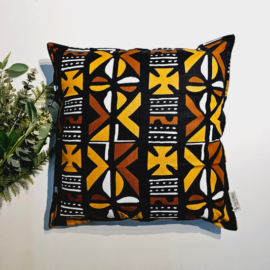 Set of 2 / 4 African Print | 40x40cm | Mudcloth Boho Cushion Cover 100% Cotton Wax Ankara Fabric