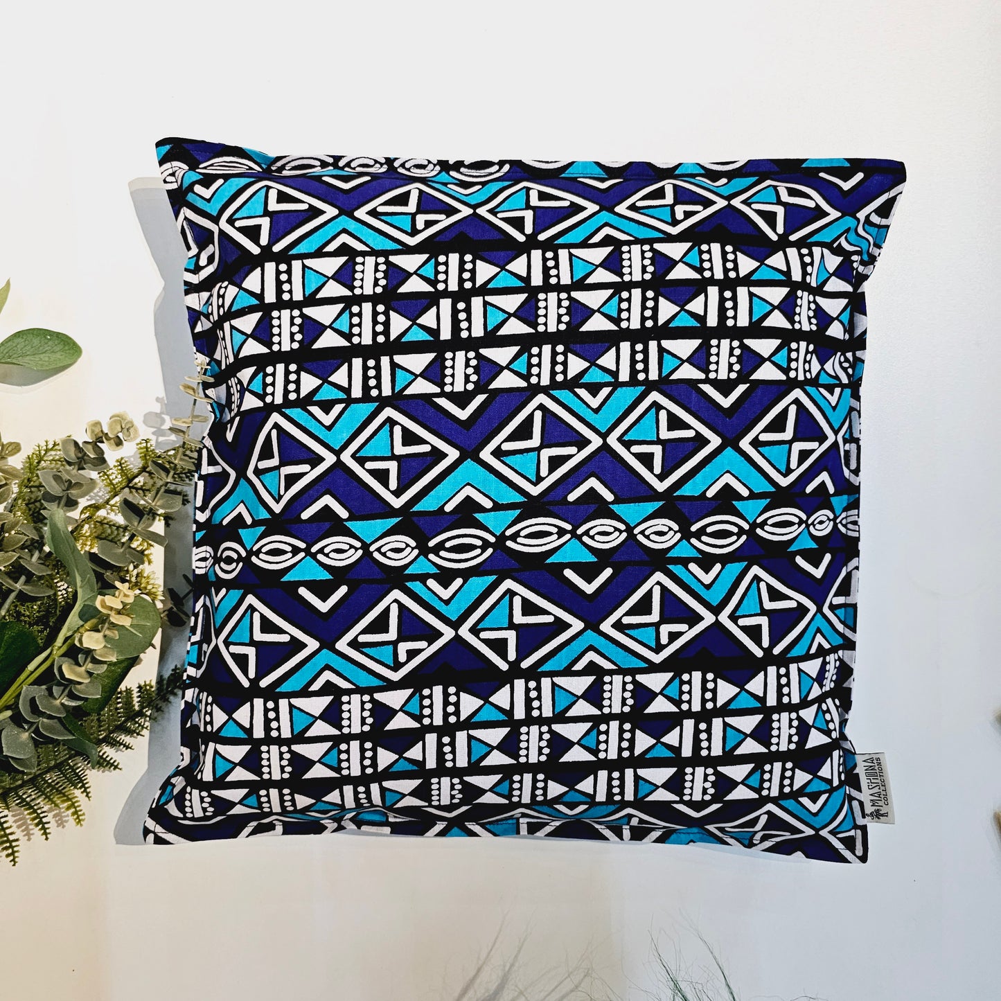 Set of 2 / 4 African Print | 40x40cm | Mudcloth Boho Cushion Cover 100% Cotton Wax Ankara Fabric