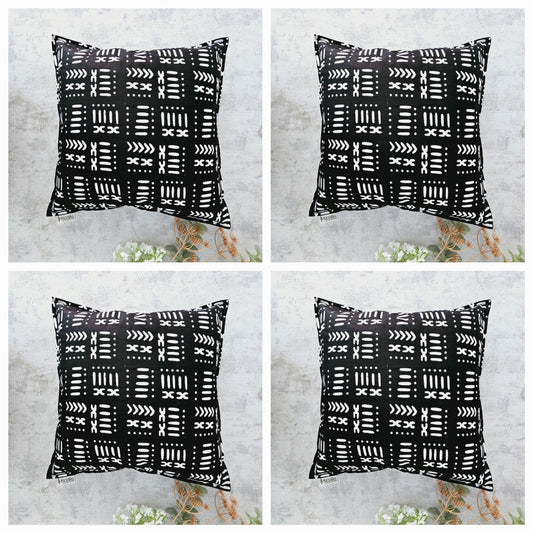 Set of 2 / 4 African Print | 40x40cm | Mudcloth Boho Cushion Cover 100% Cotton Wax Ankara Fabric