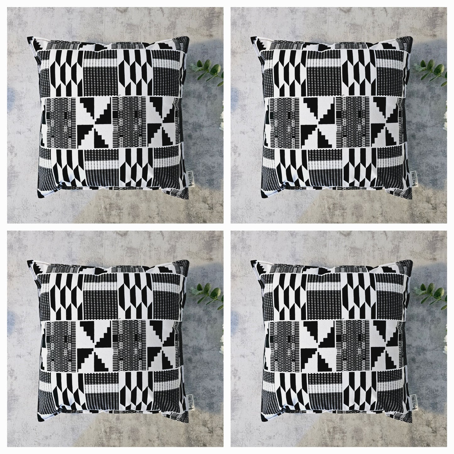 Set of 2 / 4 African Print | 40x40cm | Mudcloth Boho Cushion Cover 100% Cotton Wax Ankara Fabric