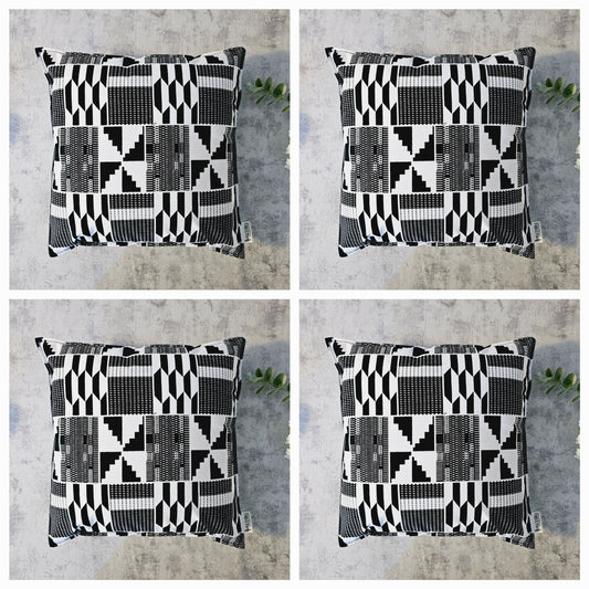 Set of 2 / 4 African Print | 40x40cm | Mudcloth Boho Cushion Cover 100% Cotton Wax Ankara Fabric