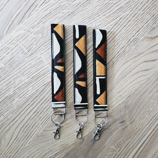 Set of 3 African Print Key Fobs | Wristlet | Key Holder