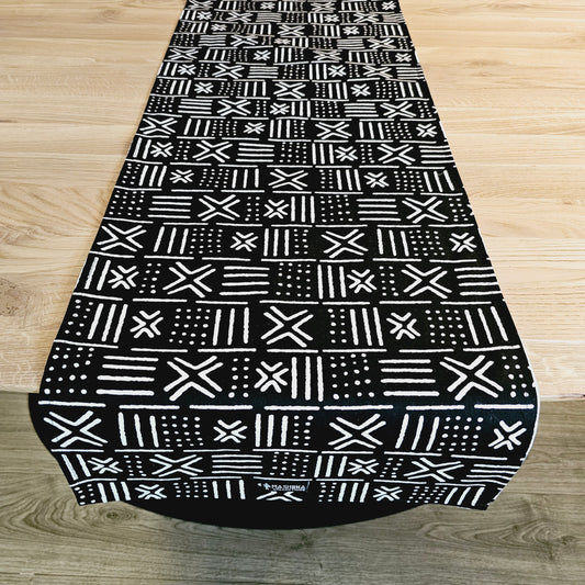 Handmade Table Runner 160x35cm | 180x35 | 200x35cm | African Print "Mudcloth" Bogolan Inspired Print  Made from 100% African Print Fabric