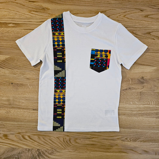 Kids T-shirt with African Ankara Print Detail | 100% cotton