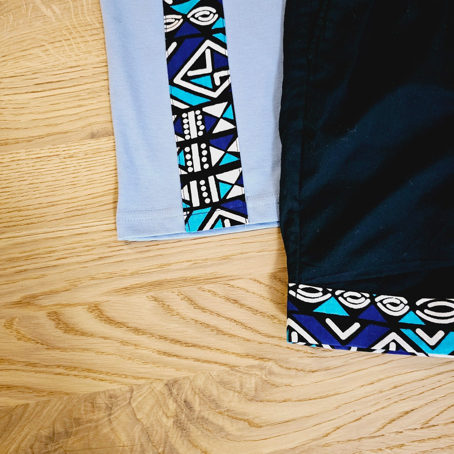 T-shirt and Cotton Pull Up Shorts Set with African Print Detail. (Copy)