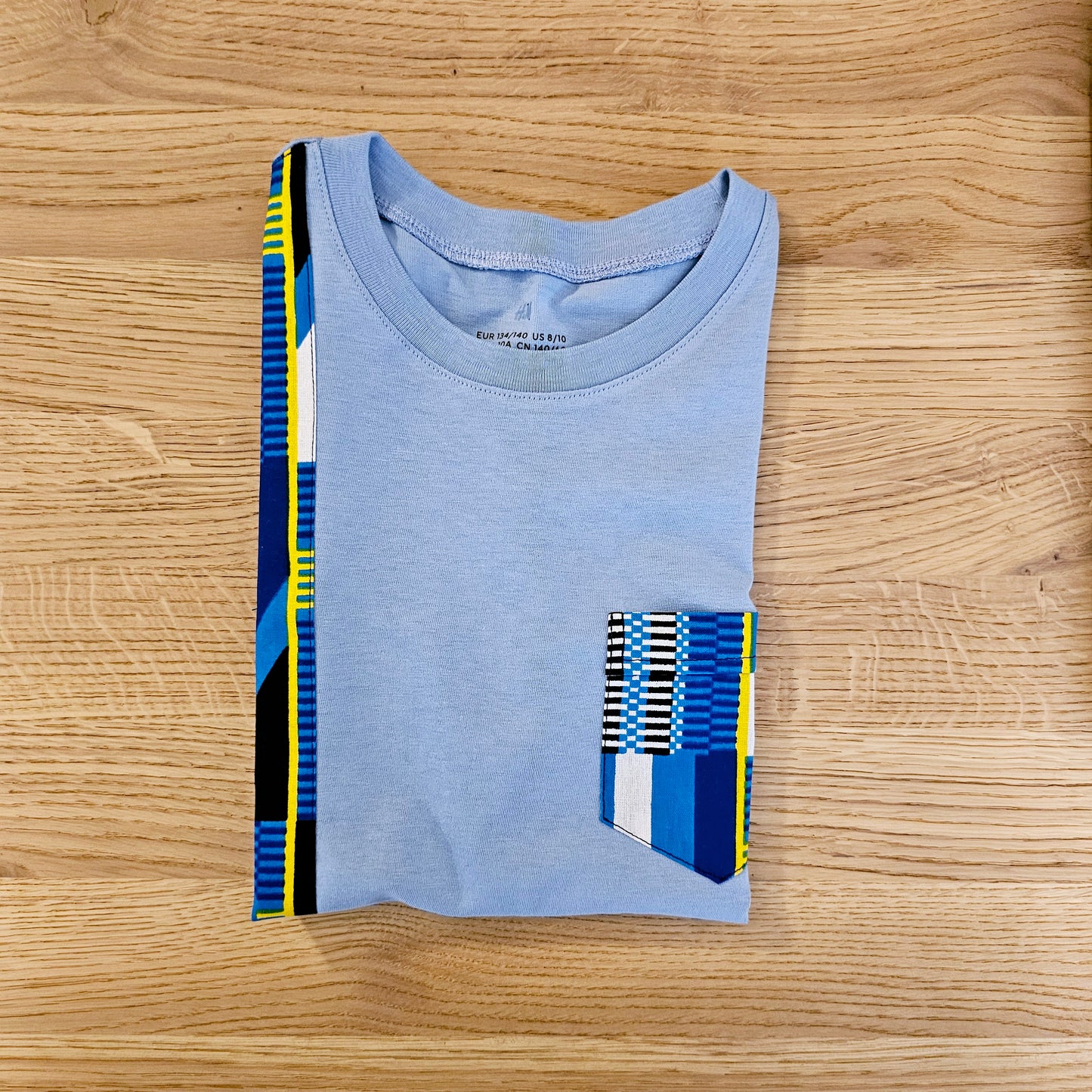 Kids T-shirt with African Ankara Print Detail | 100% cotton