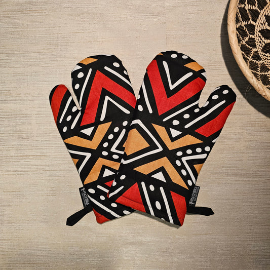 Set of 2 Oven Gloves | 100% African Print Fabric
