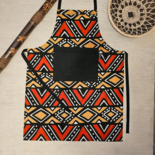 African Print Apron with Pocket | Handmade from 100% Cottone Fabric