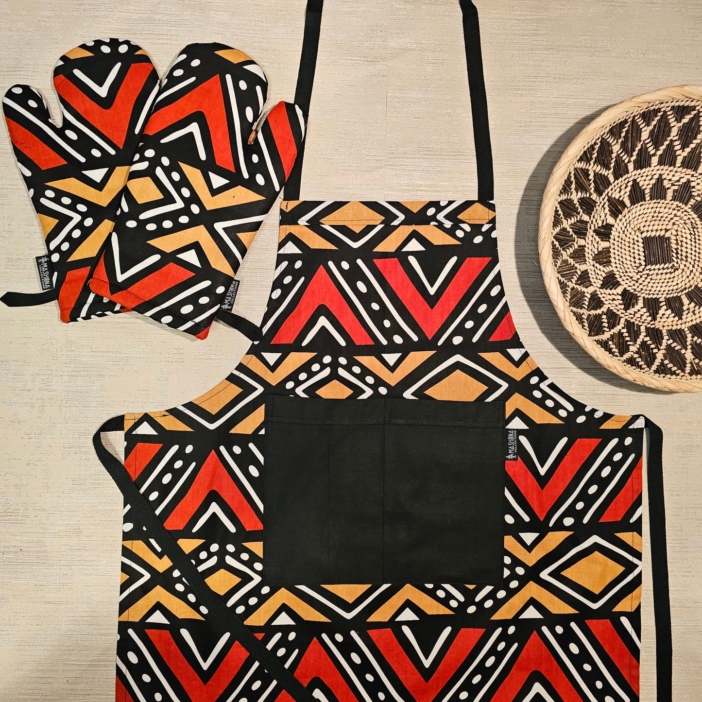 Handmade Apron and Matching Oven Gloves Set | 100% Cotton African Print Fabric (Copy)