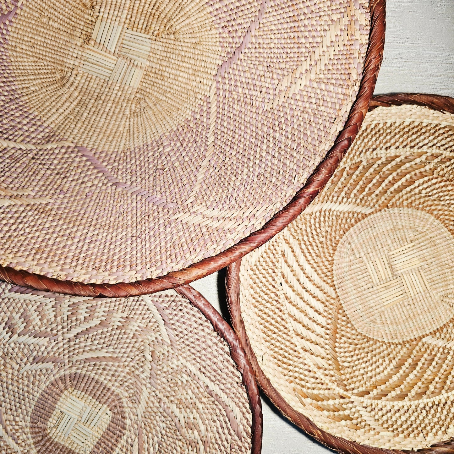 Set of 3 Handmade African Wall Baskets | Zimbabwe Baskets | Boho Wall Decor | 3A