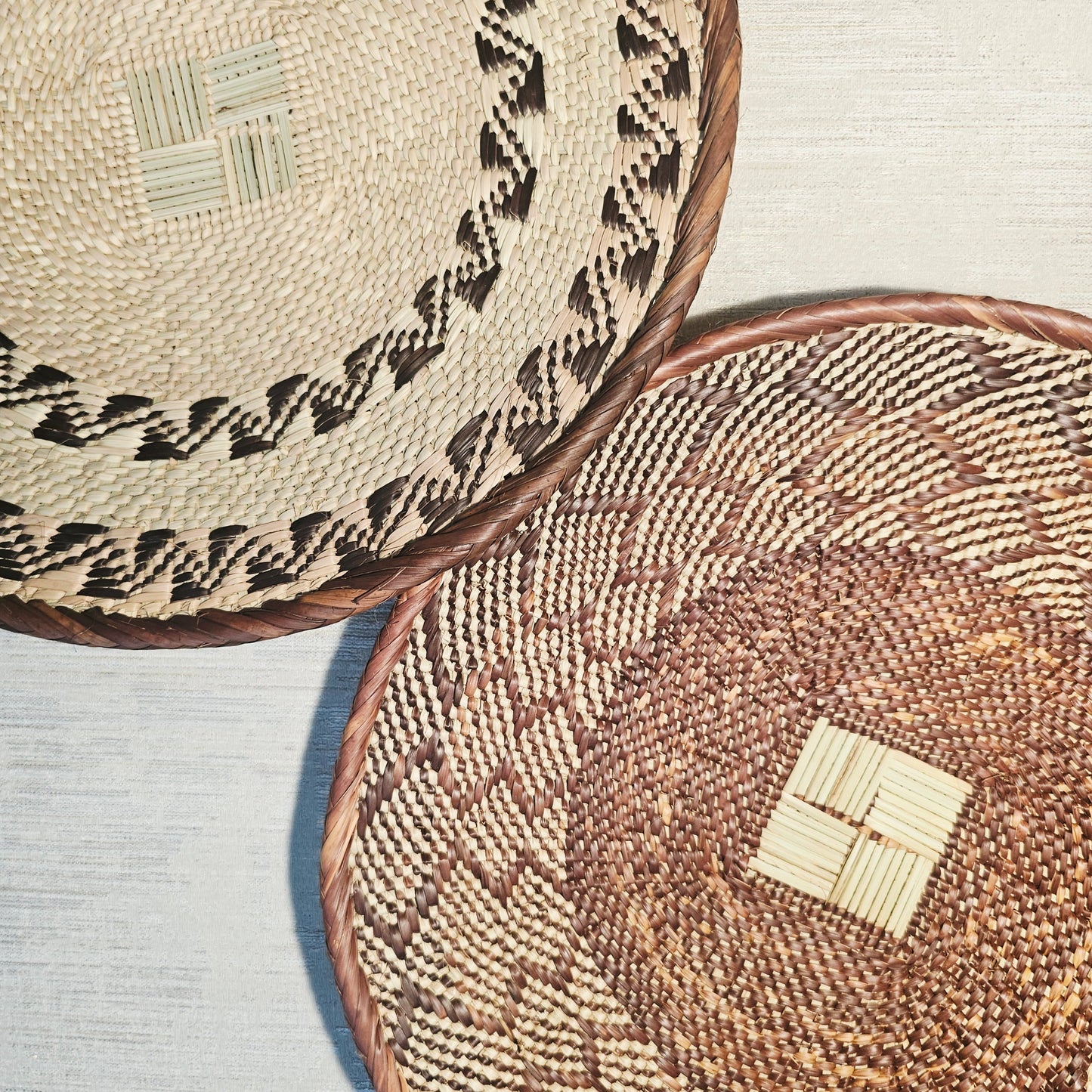 Set of 2 Handmade African Wall Baskets | Zimbabwe Baskets | Boho Wall Decor | 2B