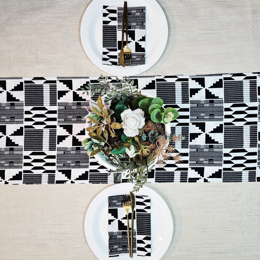 Table Runner and Set of 8 Napkins |  100% Cotton African Print Fabric