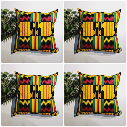 Set of 2 / 4 African Print | 40x40cm | Mudcloth Boho Cushion Cover 100% Cotton Wax Ankara Fabric