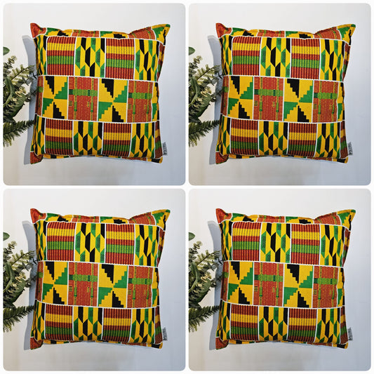 Set of 2 / 4 African Print | 40x40cm | Mudcloth Boho Cushion Cover 100% Cotton Wax Ankara Fabric