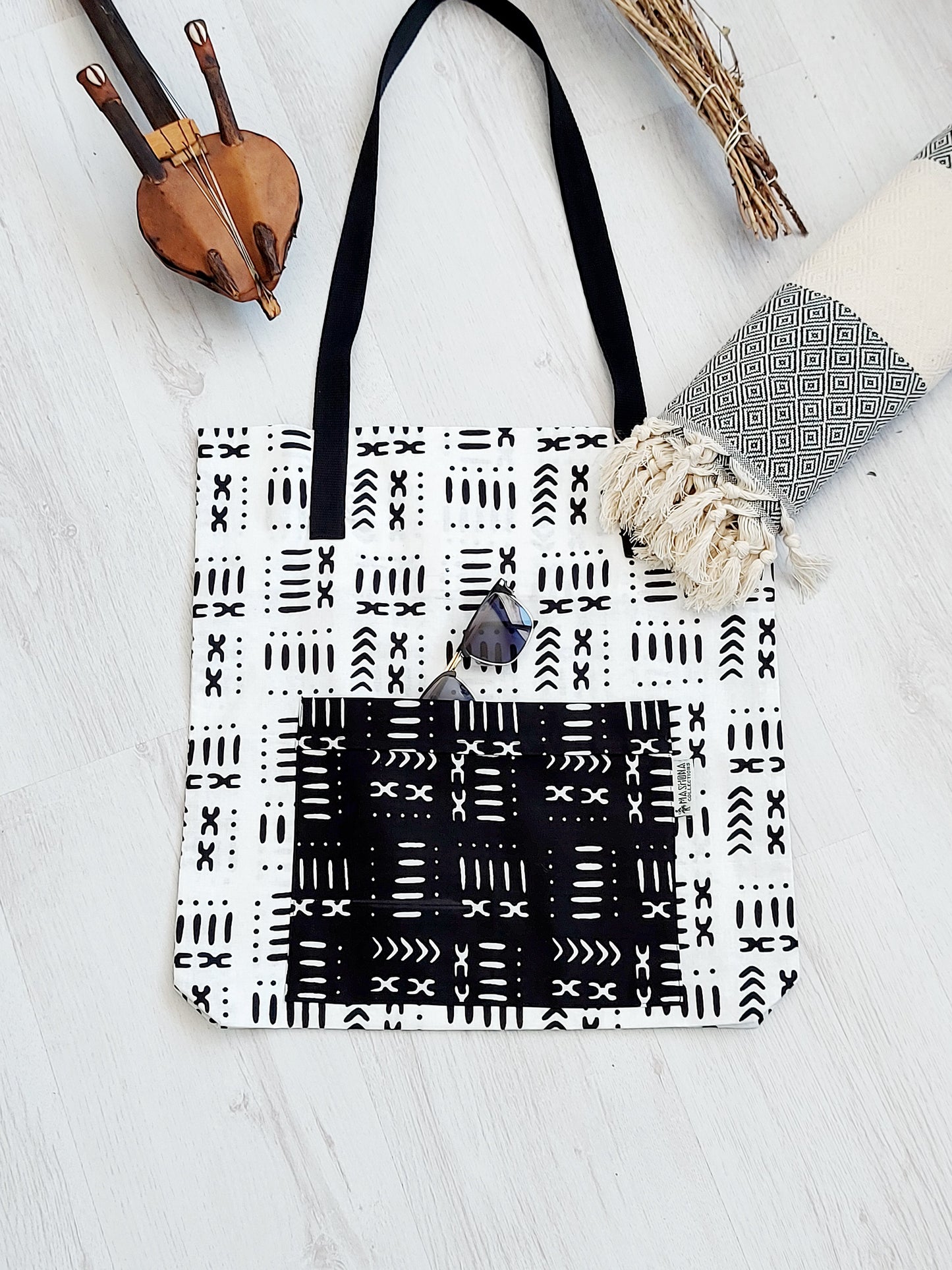 Handmade African Print Tote Bag | Beach Bag | Shopping Bag