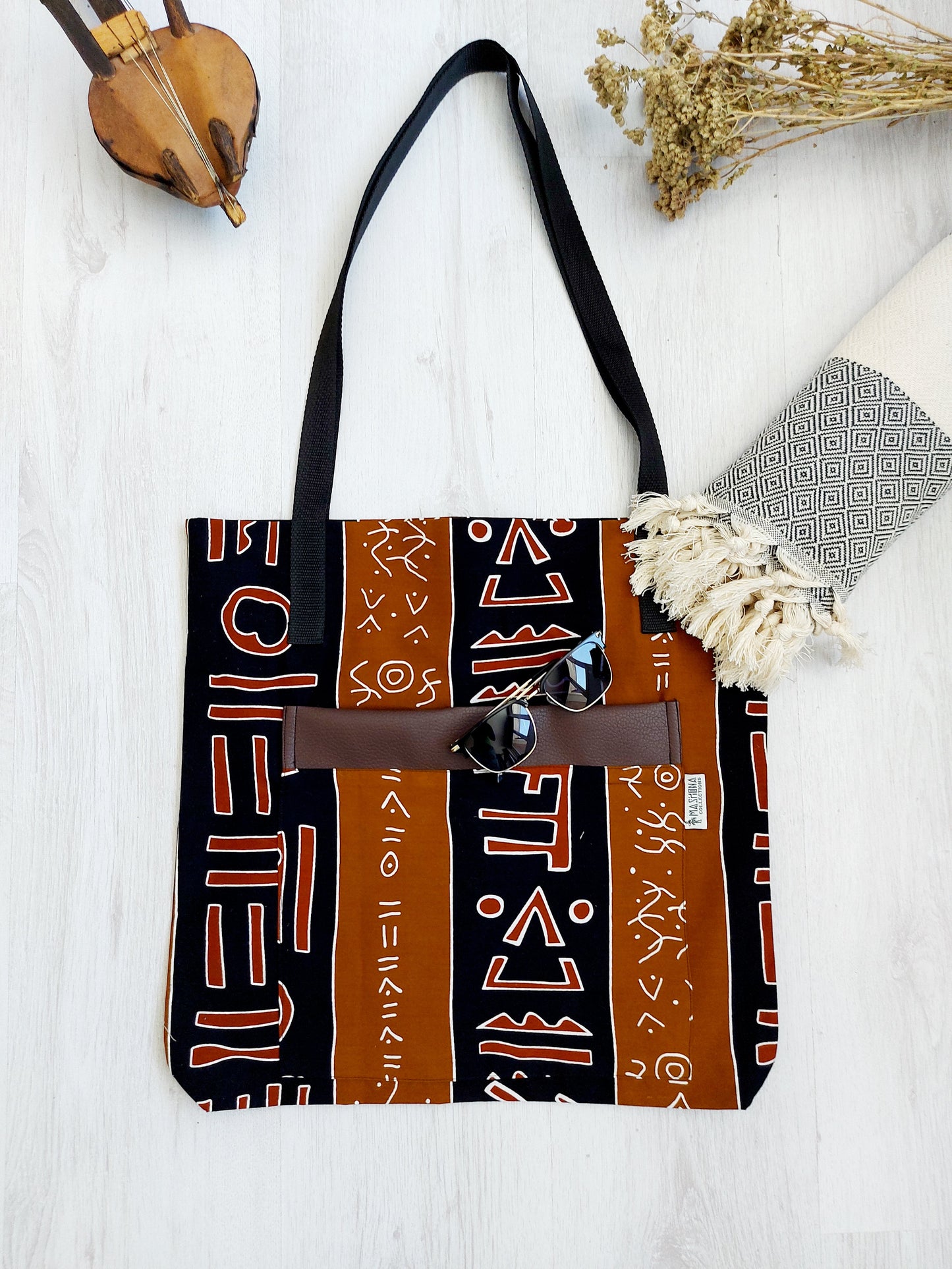 Handmade African Print Tote Bag | Beach Bag | Shopping Bag