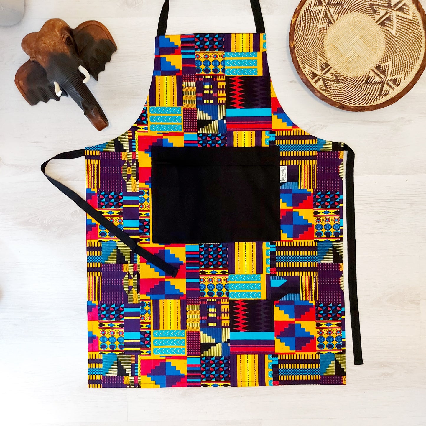 Handmade African Print Apron with Pocket | 100% African Print Fabric