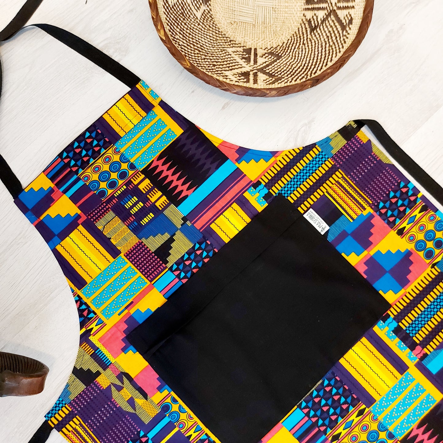 Handmade African Print Apron with Pocket | 100% African Print Fabric