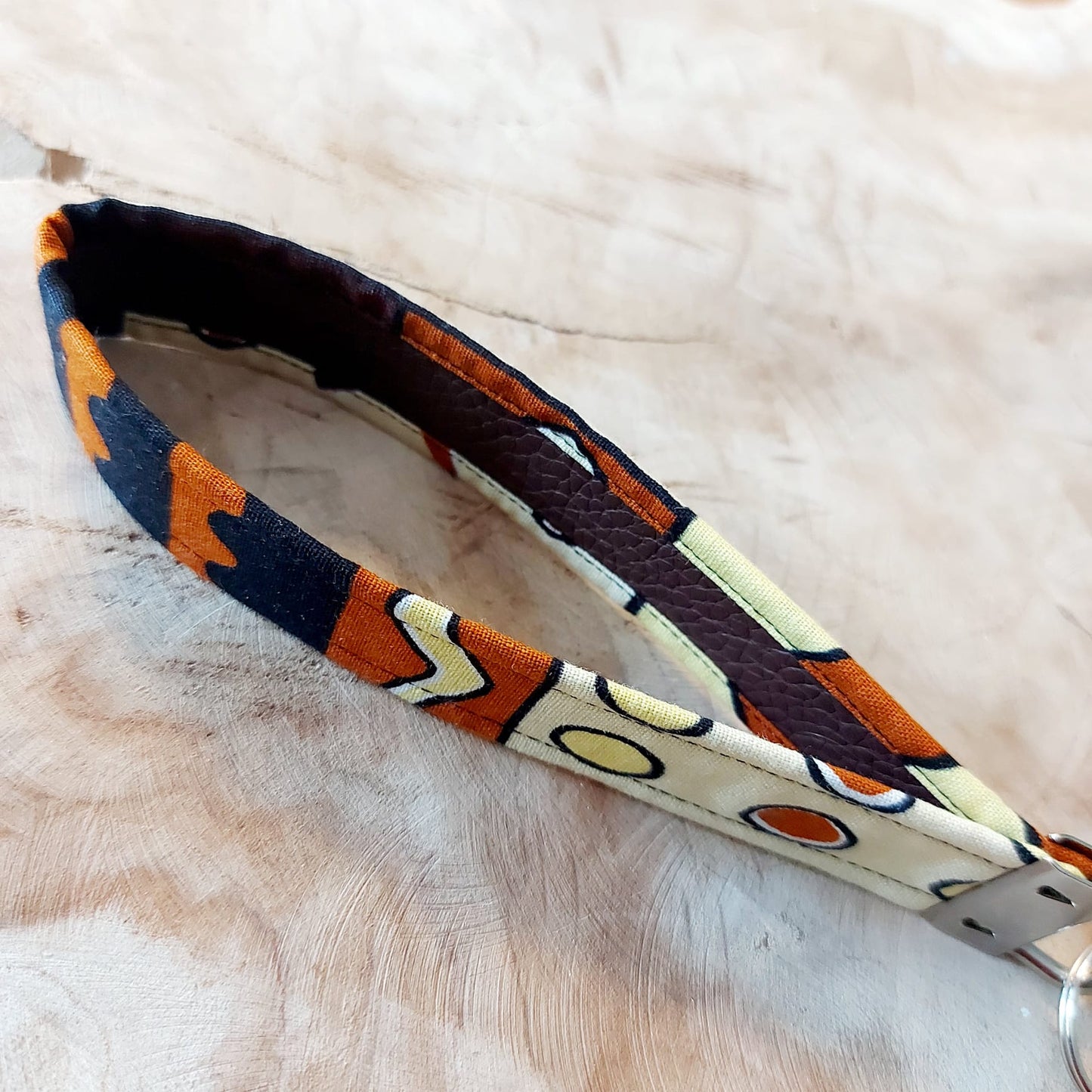 African Print and Leather Key Fob | Wristlet | Key Holder