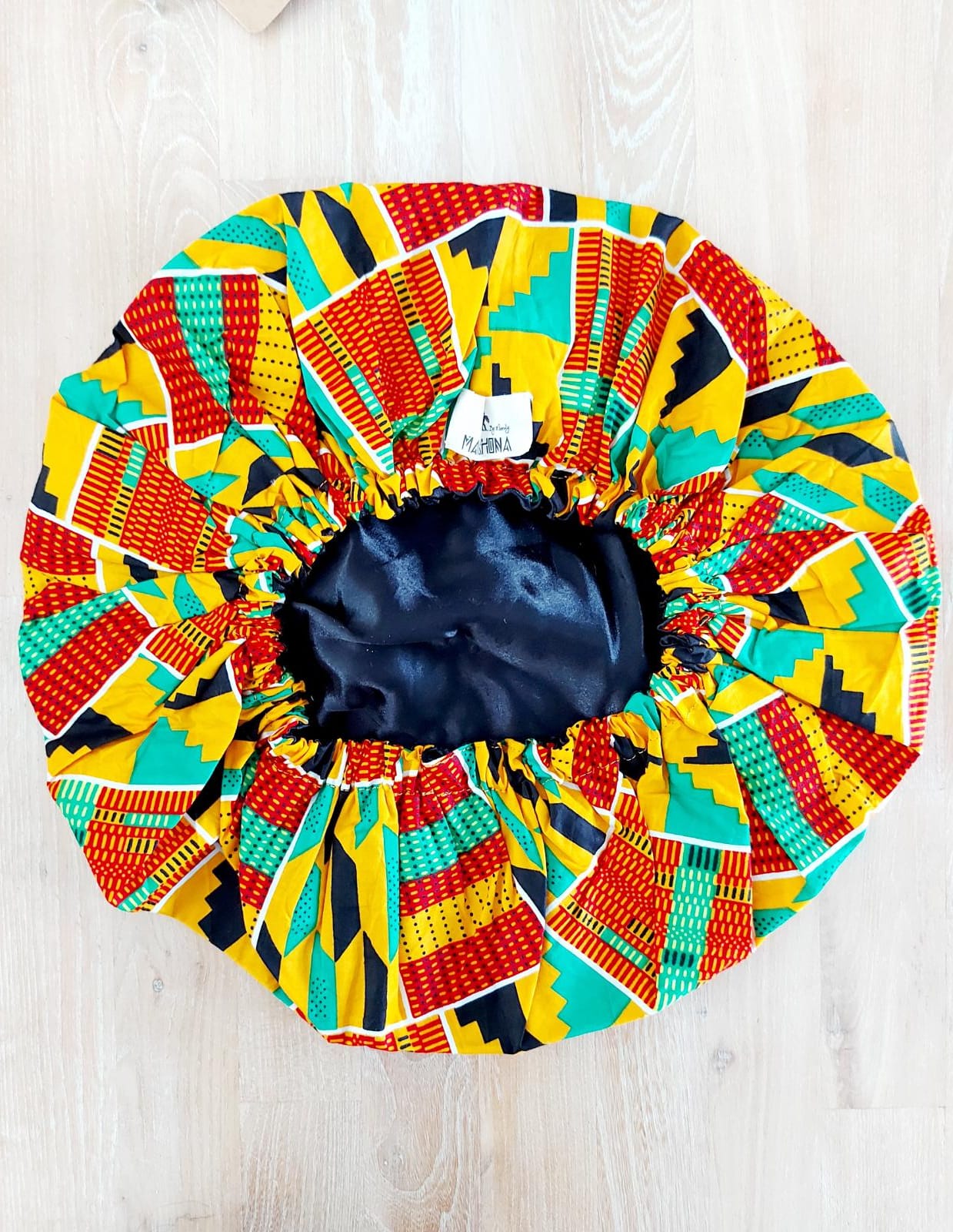 Large African "Ankara" Print Women Satin Lined Sleep Bonnet Cap | Sleeping Cap