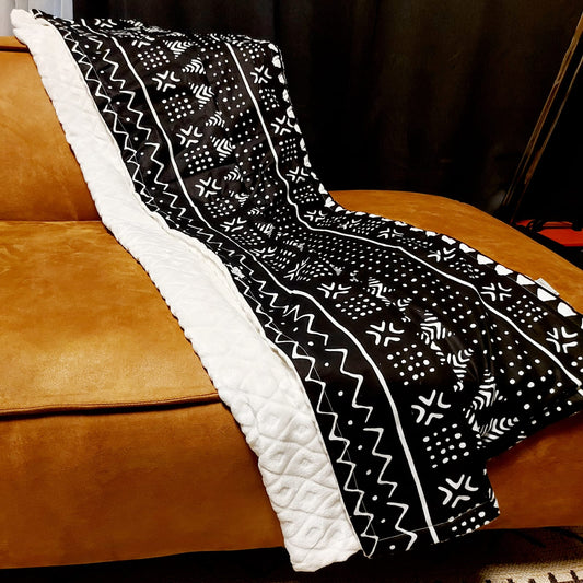 African Print | Mudcloth Print Throw Blanket | 100x150cm