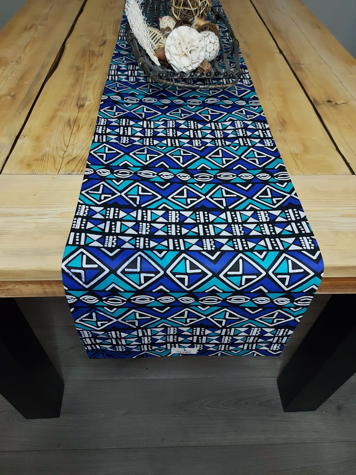 Handmade Table Runner 160x35cm | 180x35 | 200x35cm | African Print "Mudcloth" Bogolan Inspired Print  Made from 100% African Print Fabric